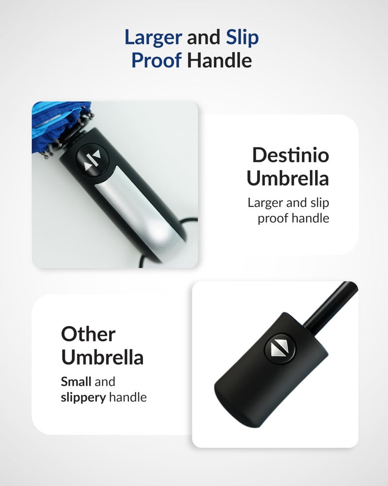 Destinio Umbrella for Women -3 Fold, UV Coated, Auto Open Close- Printed Design Umberallas for Ladies, Girls and Men (Printed Dark Blue) - Image 5