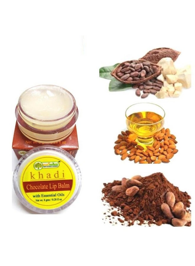 KHADI RISHIKESH Herbal Chocolate Lip Balm with Essential Oils | Natural Lip Moisturizer for Dry, Chapped, Soft, Smooth and Pigmented Lips | Paraben Free Lip Care for Men and Women, 8gm - Image 1