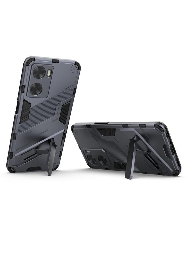 S-TOP Case For OPPO A57 4G Global Punk Armor 2 in 1 PC + TPU Shockproof Phone Case with Invisible Holder - Image 4