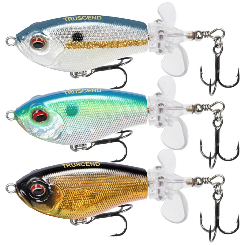 TRUSCEND Top Water Fishing Lures with BKK Hooks, Whopper for Freshwater or Saltwater, Floating Lure Bass Catfish Pike, Wobble Surface Bait Teasers Gifts Men - Image 1