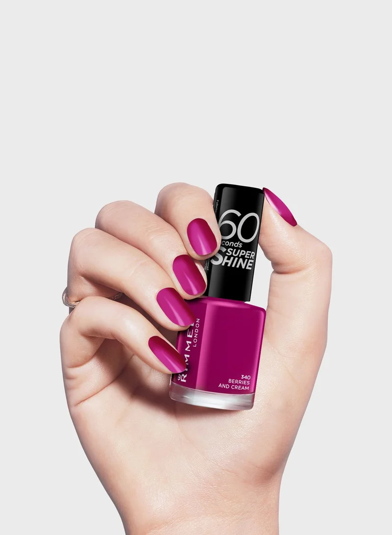 RIMMEL LONDON 60 Seconds Super Shine Nail Polish - 340 - Berries And Cream, 8ml