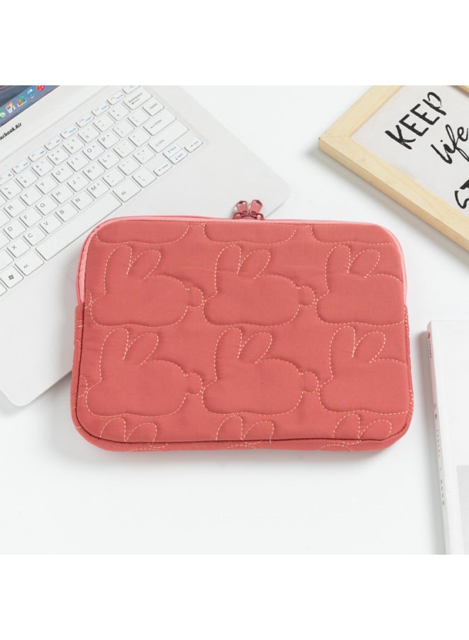 Ipad Bag 11-inch 13-inch Portable Lightweight Tablet Bag Simple Rabbit Laptop Protective Case Computer Bag Liner Bag-Color:Rose Color-Size:13-inch - Image 1