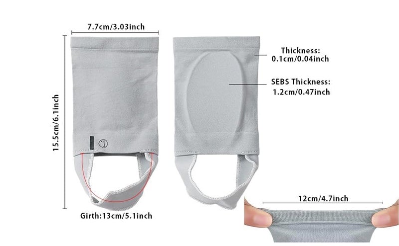 SEFLICA® Flat Foot Arch Support for Men & Women | Medial Arch Support for Flat Feet Correction Sleeve with Cushion | Plantar Fasciitis Leg Foot Support Pain Relief Product | Free Size - 1 Pair, Grey - Image 2