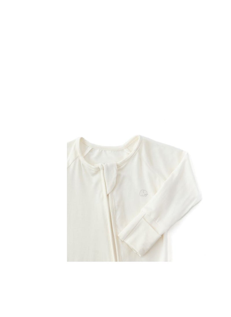 Anvi Baby Organic Zipper Romper Daisy White Preemie  - Image 2