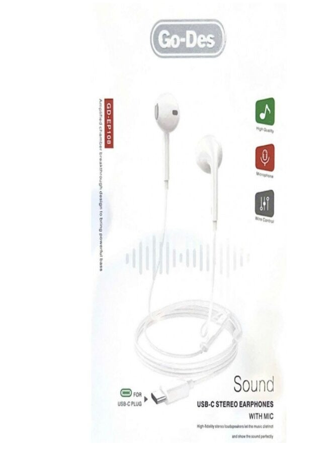Go-Des Type-C Stereo Earphone GD-EP108