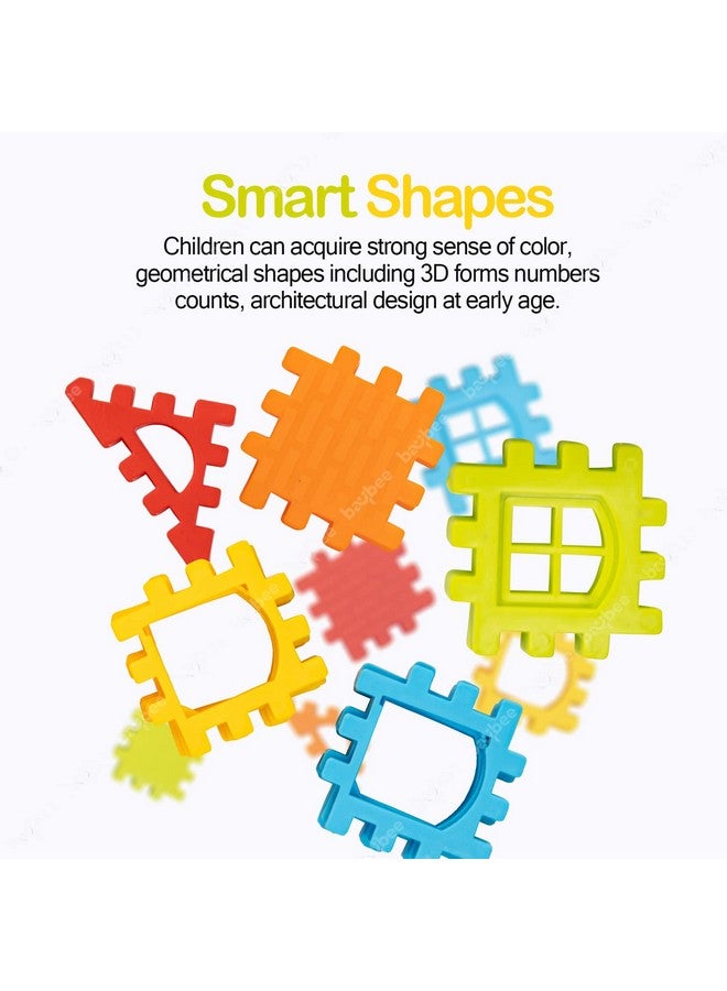 بيبي بايبي، 80 قطعة من مكعبات البناء البلاستيكية، منزل للأطفال، ألعاب مكعبات ألغاز، ألعاب تعليمية للتكديس | ألعاب مكعبات بناء للأطفال من سن 3 سنوات فما فوق (المهندس المعماري الصغير) - Image 4