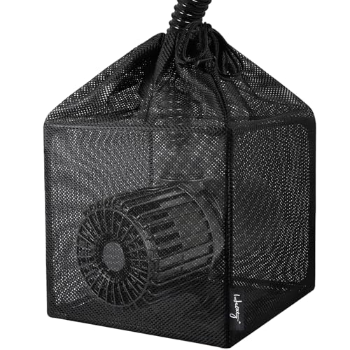 Hecaty Pump Barrier Bag Pond Filter Bag AntiClogging Cube Filter Box Black Media Bag Pump Mesh Bag for Outdoor Water Fish Ponds7 inch - Image 1