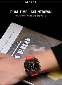 MAIKL Watch for Men Waterproof Analog+Digital Stainless Case Steel Wrist Watch Black 41mm  - Image 3