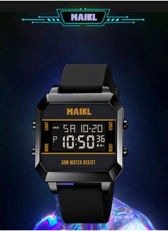 MAIKL Watch for Men Waterproof Analog+Digital Stainless Case Steel Wrist Watch Black 41mm  - Image 2