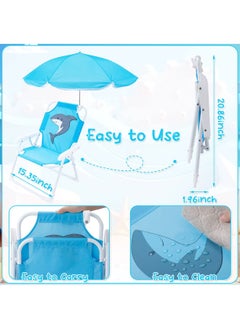 Outdoor.Market Kids' Foldable Beach & Camping Chair with Adjustable Umbrella – Lightweight, Portable Outdoor Seat for Sun Protection  - Image 4