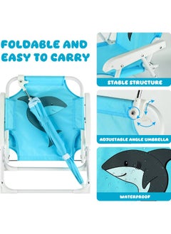 Outdoor.Market Kids' Foldable Beach & Camping Chair with Adjustable Umbrella – Lightweight, Portable Outdoor Seat for Sun Protection  - Image 3