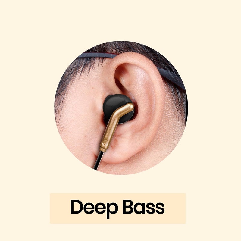 ZEBRONICS سماعات أذن سلكية برو 3.5 مم، ميكروفون مدمج، صوت عميق، كابل قوي وطويل 1.2 م، خفيف الوزن، متوافق مع الهاتف المحمول | التابلت | اللابتوب (أسود + ذهبي) - Image 4