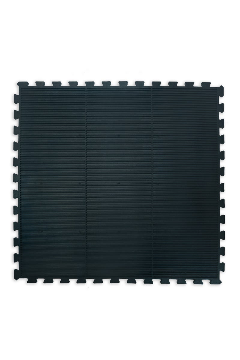 terrain Terrain Vulcan Extreme Interlocking Rubber Gym Floor Mats (Black, 100x100x1.5cm)  - Image 2