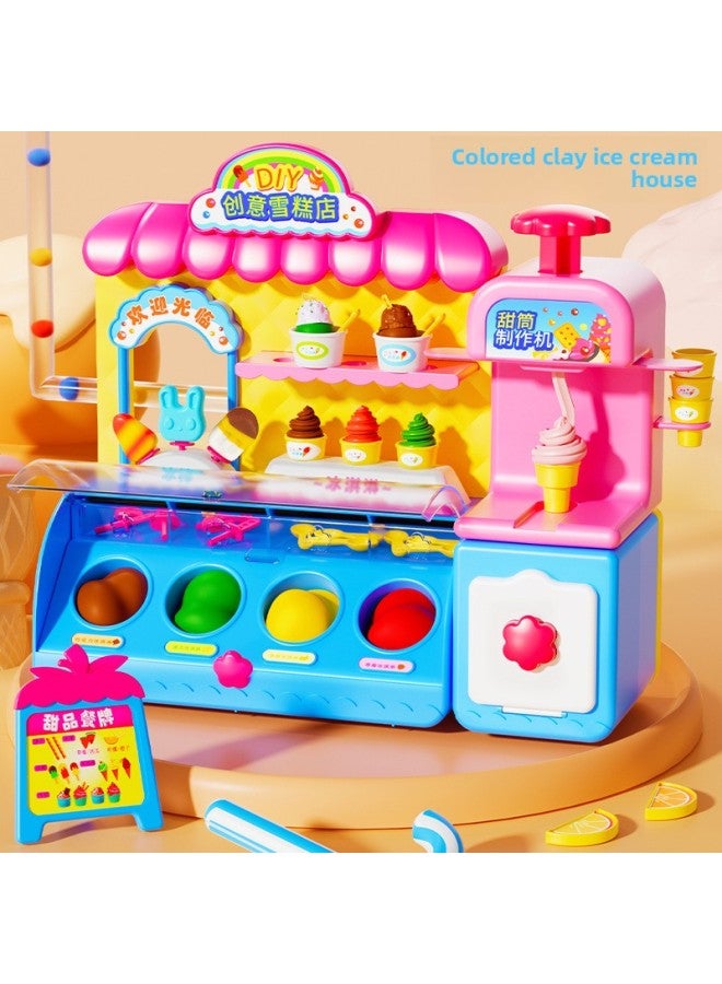 Shake The Sound Of The Same Children's Ice Cream Shop Toy Color Mud Ice Cream Machine Plasticine Mold Tool Suit Birthday Gift-Specifications:Multifunctional Ice Cream Shop Set 36 Mud 【e-commerce】】 - Image 4