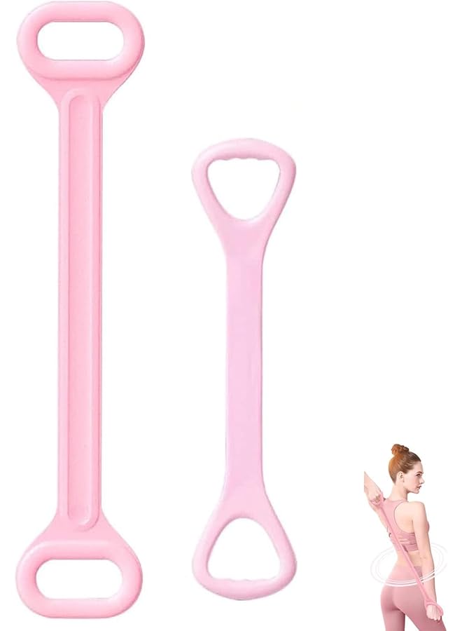 Fitness Resistance Band, 2 Pack Arm Back Training Elastic Ropes, Figure 8 Resistance Bands, Workout Chest Arm and Shoulder Stretch Bands, Yoga Resistance Band for Yoga, Pilates, Stretching