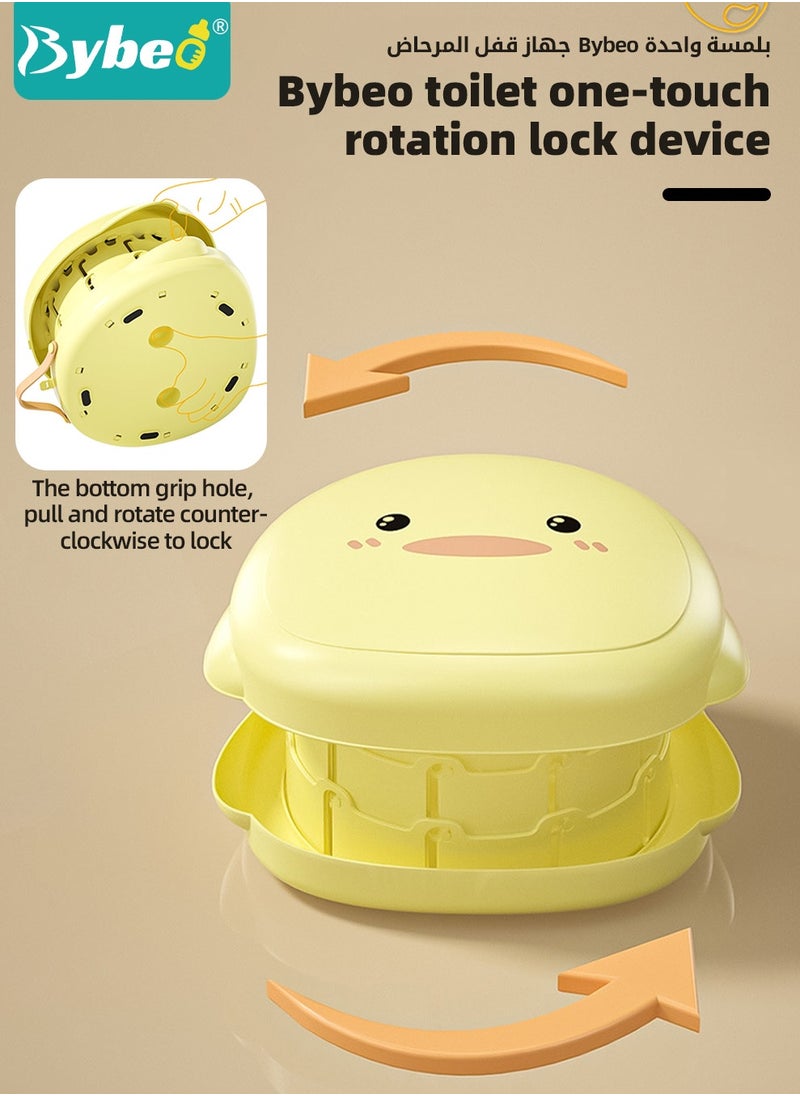 Bybeo Portable Baby Potty Seat, Kids Training Toilet Chair, Folding Children Travel Potty, Baby Potty Training Seat for Travel, Car Camping, with 20pcs Clean Bag and a Storage Bag, Cute Duck Shape  - Image 5