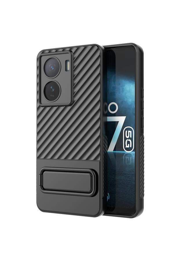 erorex Case For vivo iQOO Z7 5G Wavy Texture TPU Phone Case with Lens Film - Image 2