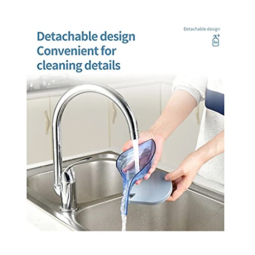 Sulfar Leaf Shape Soap Box Self Draining Bathroom Soap Holder (Multicolor) - Image 4