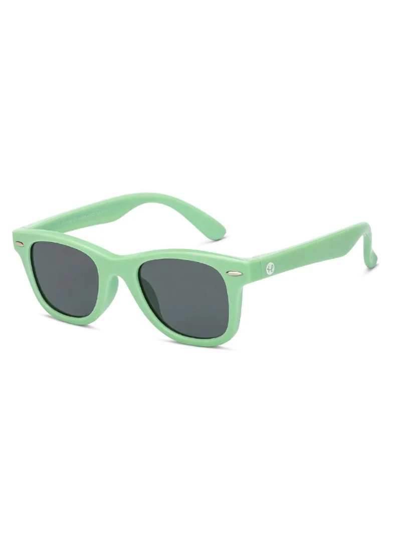 Hooper Hooper By Lenskart | Green Grey Full Rim Square Latest and Stylish Kids Sunglasses | Polarized and 100% UV Protected | For Boys & Girls (Age 5-8 yrs) | HP S15814M