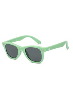 Hooper By Lenskart | Green Grey Full Rim Square Latest and Stylish Kids Sunglasses | Polarized and 100% UV Protected | For Boys & Girls (Age 5-8 yrs) | HP S15814M