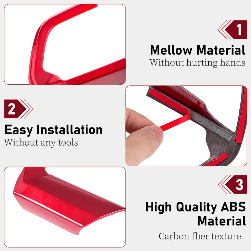 BORUIEN for Toyota Tacoma 2024 2025 and 4Runner 2025 Interior Accessories Center Console ABS Dashboard Cover Decor StylingTrim (Dark Red, Steering Decor) - Image 5