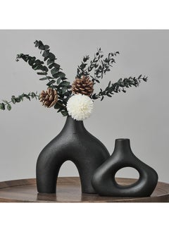 ba9ma Ba9ma Donut Vase, Set of 2 - Simple Decor, Porcelain Hollow Donut Vase, Table Centerpiece, Olive Plant, Wedding, Living Room, Bookshelf, Office, Modern Home,  - Image 5