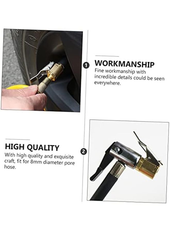 Golden Brass Tire Air Chuck Quick Connect Inflator Valve 12pcs 2.9X0.8CM Portable for Car Truck - Image 3