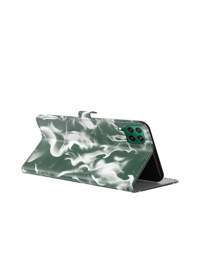 زبون جراب لهاتف Huawei P40 Lite بنمط ضباب سحابي، جراب جلدي قلاب أفقي مع حامل وفتحة بطاقة ومحفظة - Image 3