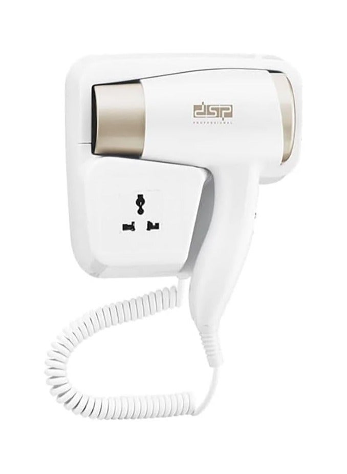 DSP Hotel Electric Hair Dryer White Wall Mounted 30389 - Image 1