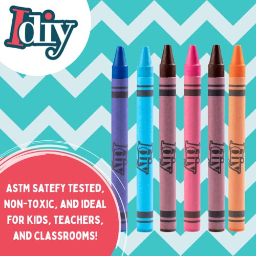 SCS Direct IDIY Wrapped Bulk Wax Crayons 480 Count- 8 Colors (60 Each) Pre-sorted, ASTM Safety Tested for Kids, Teachers, Classroom Art Supplies, Restaurants, Non-Toxic Xmas Stocking Stuffers, Holiday Gift Set - Image 4