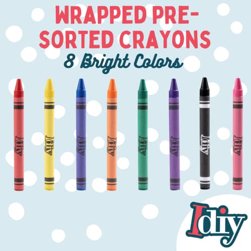 SCS Direct IDIY Wrapped Bulk Wax Crayons 480 Count- 8 Colors (60 Each) Pre-sorted, ASTM Safety Tested for Kids, Teachers, Classroom Art Supplies, Restaurants, Non-Toxic Xmas Stocking Stuffers, Holiday Gift Set - Image 2