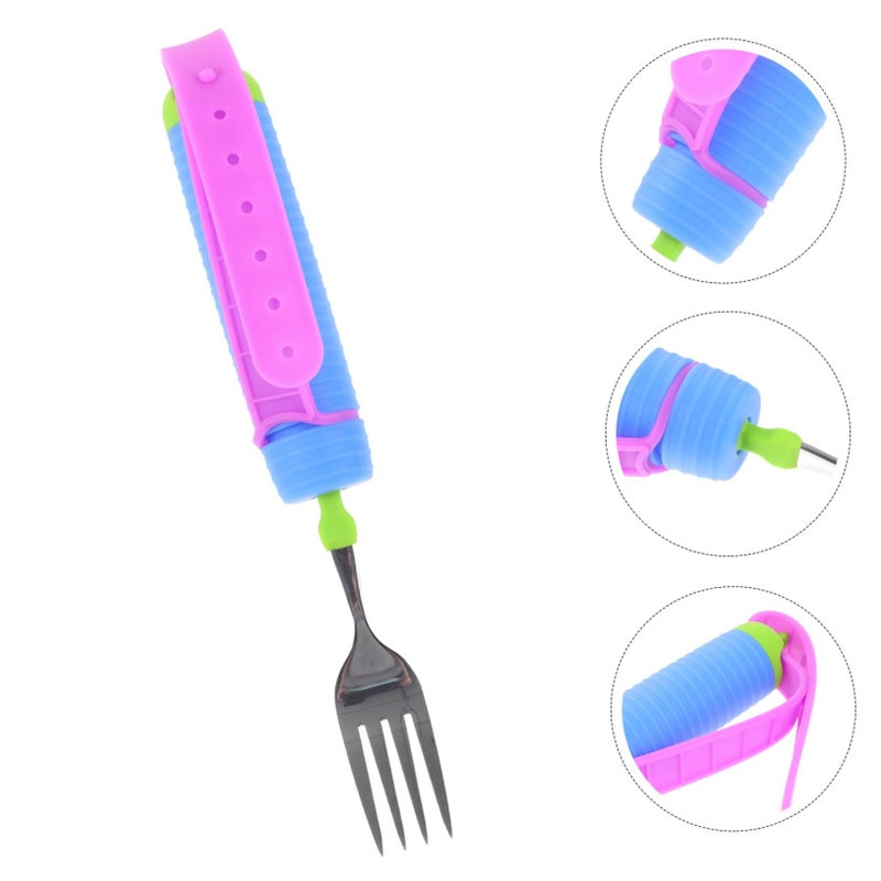 Adaptive Non Slip Fork for Elderly Built Up Handle Spillproof Eating Utensil - Image 5