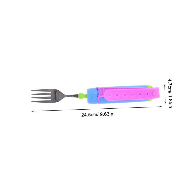 Adaptive Non Slip Fork for Elderly Built Up Handle Spillproof Eating Utensil - Image 3