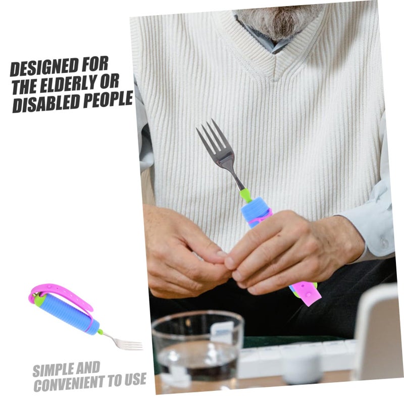 Adaptive Non Slip Fork for Elderly Built Up Handle Spillproof Eating Utensil - Image 4
