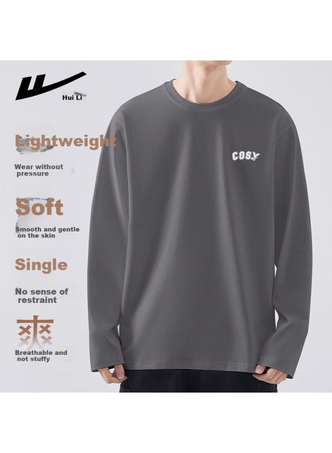 Warrior Men's Long Sleeve Cotton Round Neck T-shirt Spring And Autumn Comfortable Basic Shirt Men's Outdoor Top 2891 - Image 2