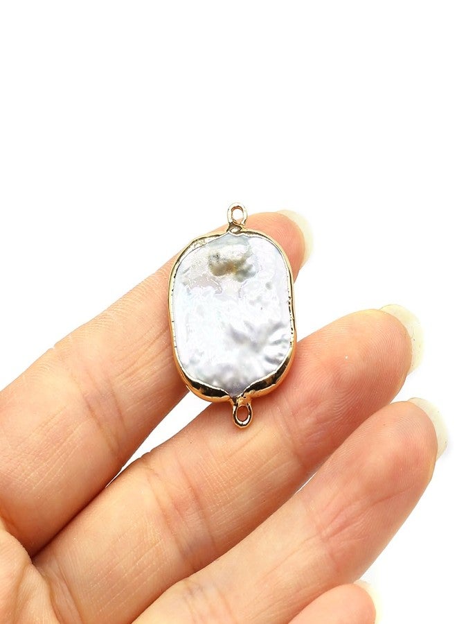 LE SKY 10 Pcs Natural Pearl Connectors Irregular Shape Cultured Freshwater Pearl Charms for Jewelry Making Gift Decoration - Image 2