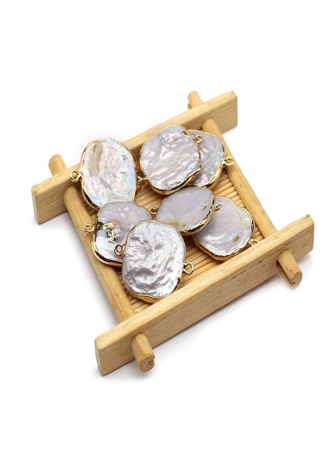 LE SKY 10 Pcs Natural Pearl Connectors Irregular Shape Cultured Freshwater Pearl Charms for Jewelry Making Gift Decoration - Image 4