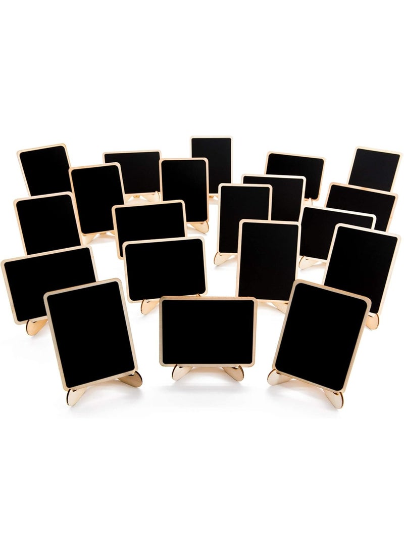 Oasisgalore 20 Pack Mini Chalkboard Signs with Easels, Table Numbers and Labels for Parties and Events  - Image 1
