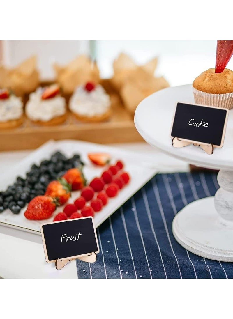 20 Pack Mini Chalkboard Signs with Easels, Table Numbers and Labels for Parties and Events