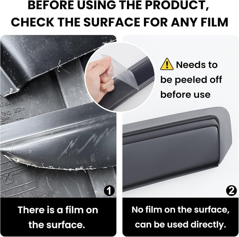 TECHPICCO Tape-On Rain Guards for Ford Ranger 2024 2025 - Side Window Deflectors - Image 5