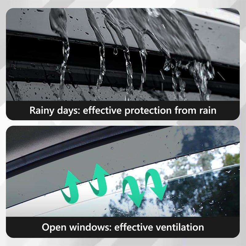 TECHPICCO Tape-On Rain Guards for Ford Ranger 2024 2025 - Side Window Deflectors - Image 4