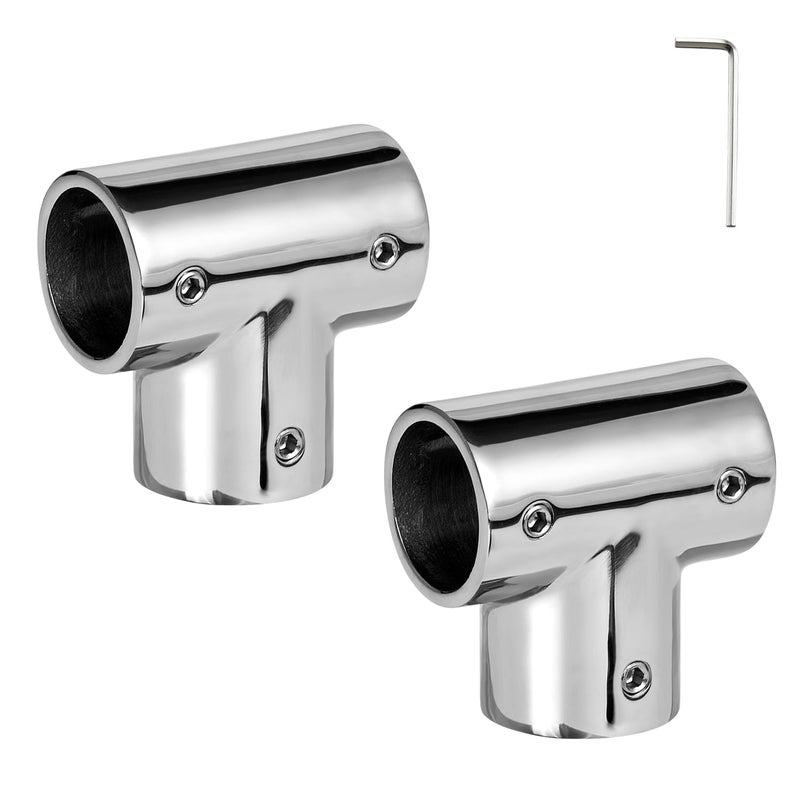 ODYSUNRAL Boat Handrail Fitting 90 Degree Tee Rail for 78 Tubing Heavy Duty 316 Stainless Steel Marine Boat Railing Tee Connector 2Pack - Image 2