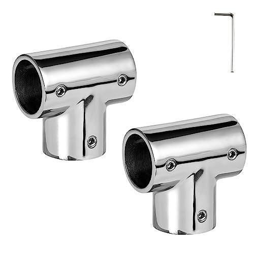 ODYSUNRAL Boat Handrail Fitting 90 Degree Tee Rail for 78 Tubing Heavy Duty 316 Stainless Steel Marine Boat Railing Tee Connector 2Pack - Image 1