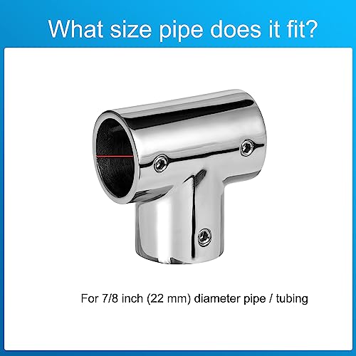 ODYSUNRAL Boat Handrail Fitting 90 Degree Tee Rail for 78 Tubing Heavy Duty 316 Stainless Steel Marine Boat Railing Tee Connector 2Pack - Image 3