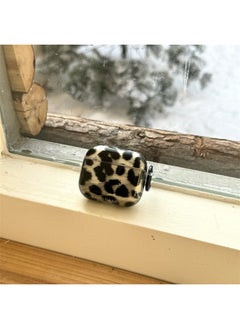 Retro Leopard Print Airpods Pro4 Generation Headset Protective Cover For Apple Wireless Bluetooth Headset 3 Generation/Pro2-Color:Imd Headphones Black And Gray Leopard Print + Ring-Applicable Models:Airpods 1/2 Generation