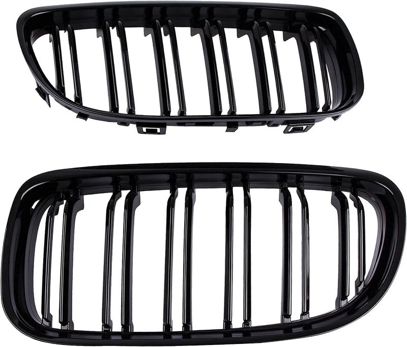 DOCAS Front Bumper Kidney Grille, Pair Gloss Black Grill Double Line Compatible with 2009-2011 BMW E90 328i 318i 320i 323i 325i 330i 335i - Image 3