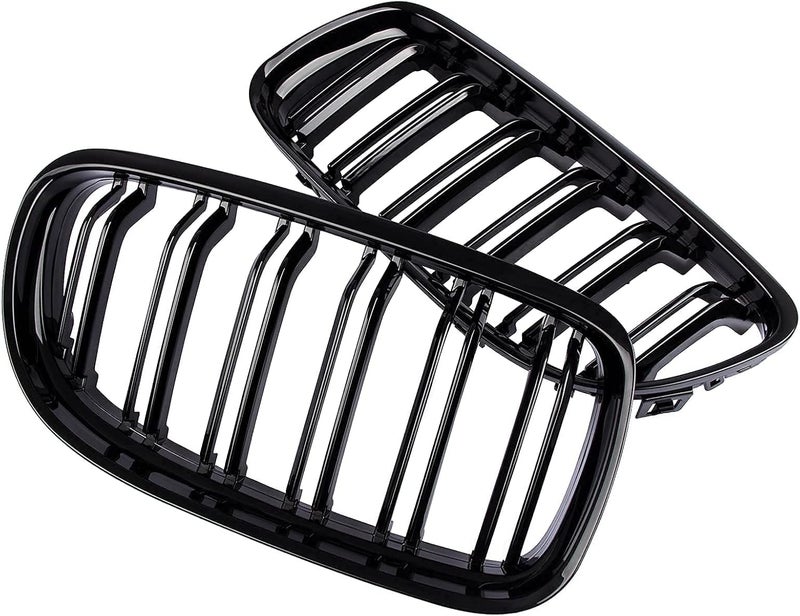 DOCAS Front Bumper Kidney Grille, Pair Gloss Black Grill Double Line Compatible with 2009-2011 BMW E90 328i 318i 320i 323i 325i 330i 335i - Image 2