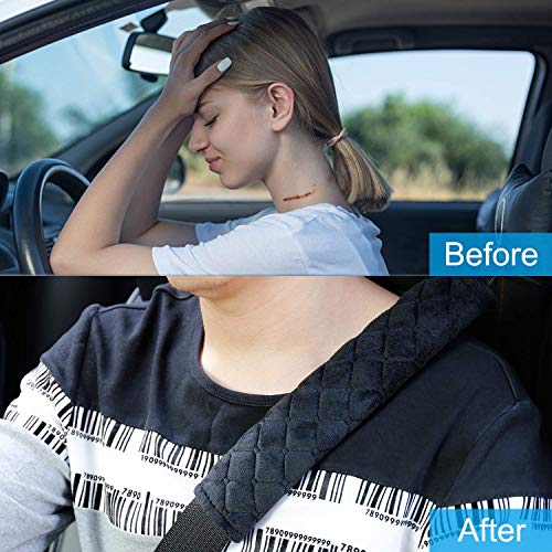 ONWON وسائد حزام الأمان من أونون 5 قطع واقي حزام الأمان العالمي وسائد حزام الكتف الناعمة المريحة لحماية حزام الأمان للسيارة والحقيبة تساعد في حماية رقبتك وكتفك من احتكاك حزام الأمان - Image 4