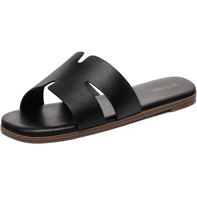 KIDMI Women's Dressy Flat Sandals, Comfortable Slip On Summer Slides, Fashion Open Toe Casual Sandals - Image 4