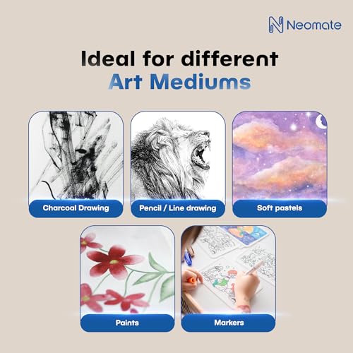 Neomate A5 Spiral Sketch Book | 160 GSM, 120 Pages / 60 Sheets | Wiro Bound Artist Drawing Pad for Sketching, Shading, Doodling | Medium Surface for Kids, Adults, School & Office Use - Image 4